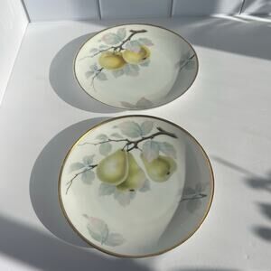 Rosenthal Bavaria Fruit Plates Apple Pear Gold Gilt Germany